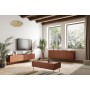 Szafka RTV czterodrzwiowa Desin 220 cm - ceramic red / dąb nagano