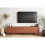 Szafka RTV czterodrzwiowa Desin 220 cm - ceramic red / dąb nagano