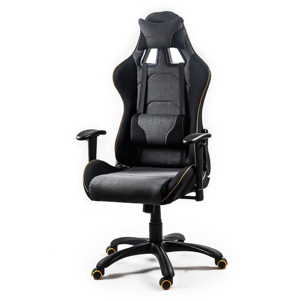 Fotel gamingowy EVOLVE GAMING PRO czarno-szarobeżowy-pomarańczowy Halmar