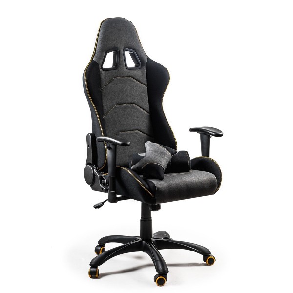 Fotel gamingowy EVOLVE GAMING PRO czarno-szarobeżowy-pomarańczowy Halmar