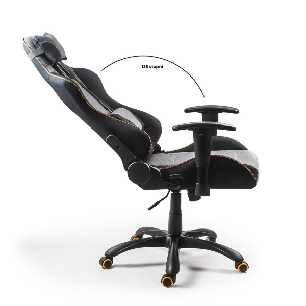 Fotel gamingowy EVOLVE GAMING PRO czarno-szarobeżowy-pomarańczowy Halmar