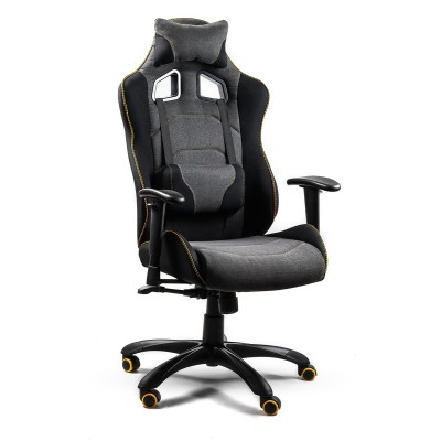 Fotel gamingowy EVOLVE PRO czarno-szaropiaskowy-pomarańczowy Halmar