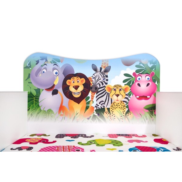 Łóżko dziecięce z materacem 140x70 cm HAPPY JUNGLE Halmar