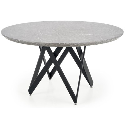 Okrągły stół 140cm GUSTIMO marmur + czarny Halmar