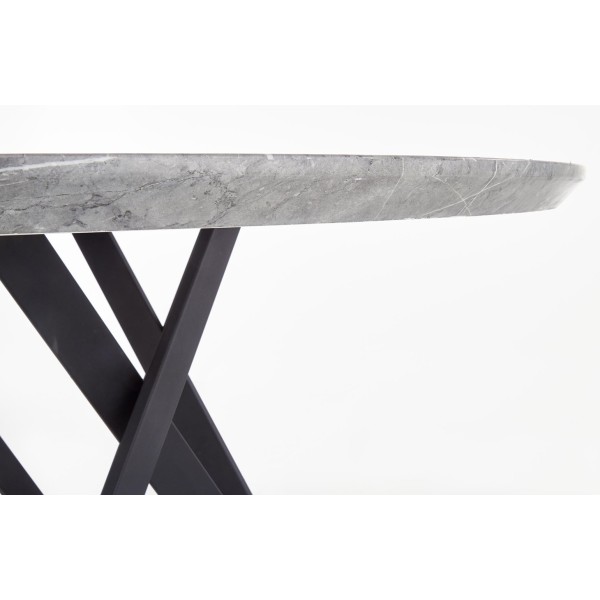 Okrągły stół 140cm GUSTIMO marmur + czarny Halmar