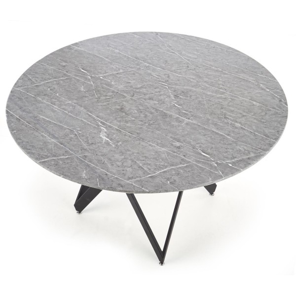 Okrągły stół 140cm GUSTIMO marmur + czarny Halmar