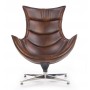 Nowoczesny fotel obrotowy do salonu LUXOR ciemny brązowy