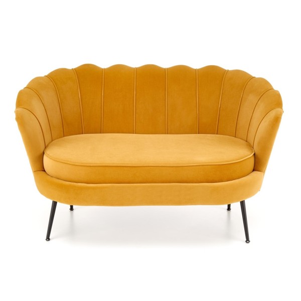 Sofa muszelka 2 osobowa AMORINITO 2 XL musztardowy + czarny Halmar