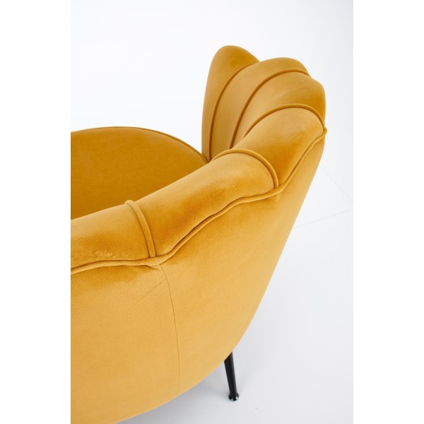 Sofa muszelka 2 osobowa AMORINITO 2 XL musztardowy + czarny Halmar