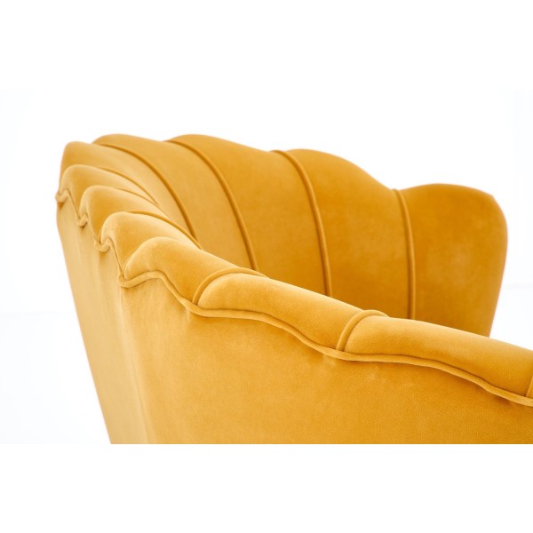 Sofa muszelka 2 osobowa AMORINITO 2 XL musztardowy + czarny Halmar