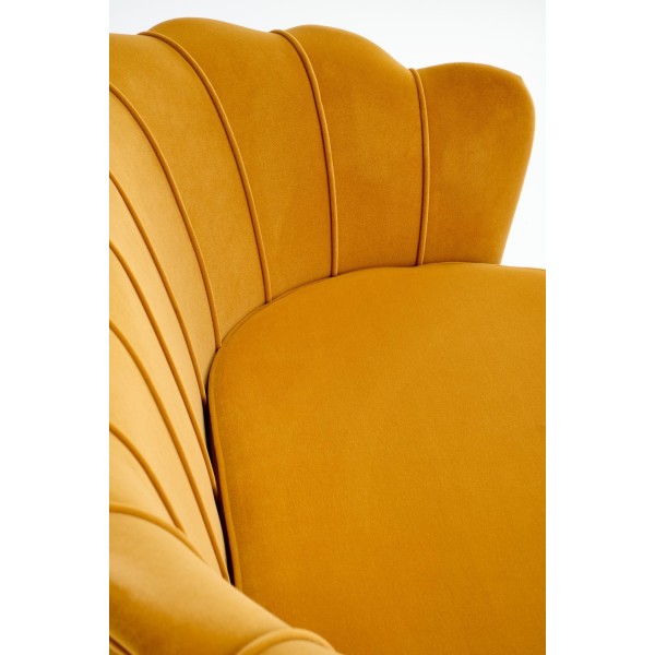 Sofa muszelka 2 osobowa AMORINITO 2 XL musztardowy + czarny Halmar