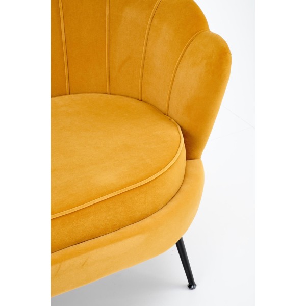 Sofa muszelka 2 osobowa AMORINITO 2 XL musztardowy + czarny Halmar