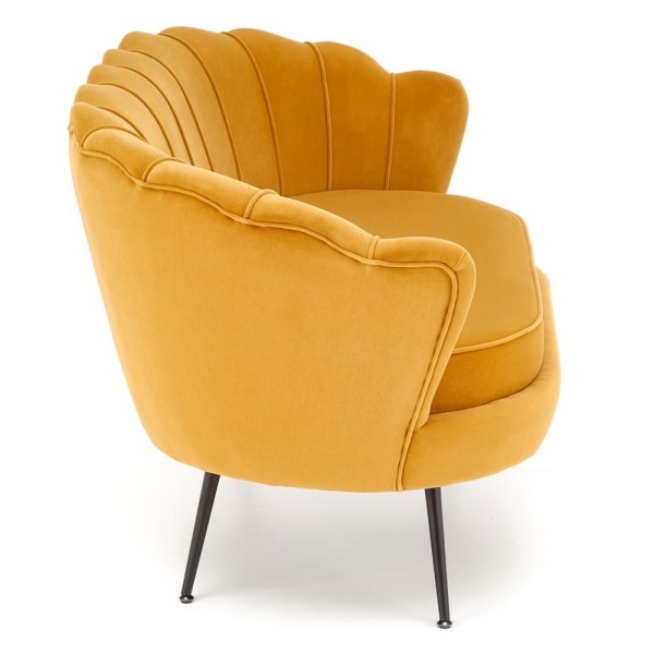 Sofa muszelka 2 osobowa AMORINITO 2 XL musztardowy + czarny Halmar