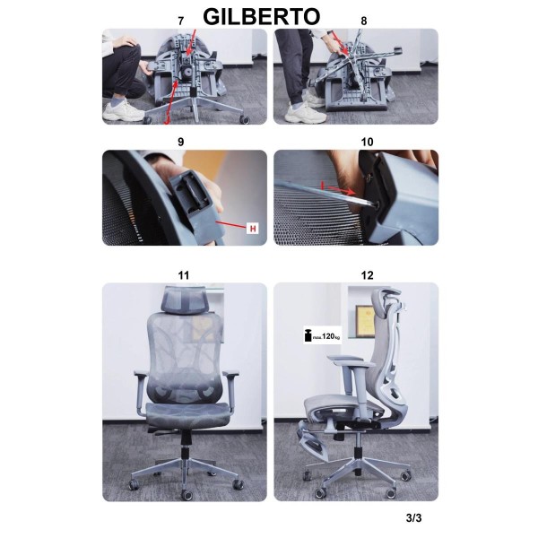Fotel ergonomiczny do komputera GILBERTO czarny Halmar