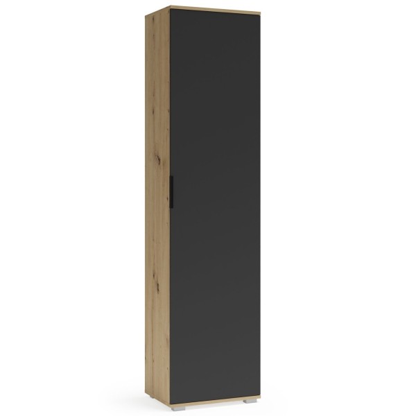 Wąska szafa do przedpokoju 50cm CLIF SL-50 dąb artisan / antracyt