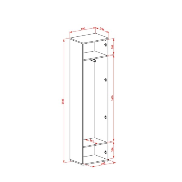 Mała szafa do przedpokoju CLIF SL-50 dąb artisan / biały
