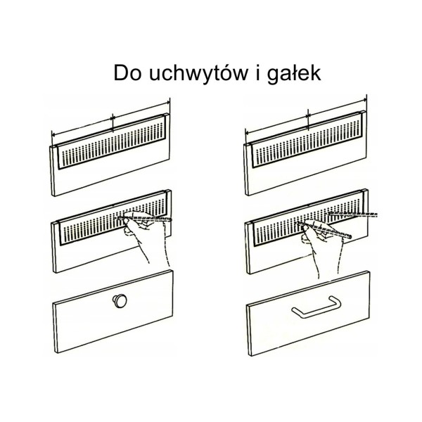 Szablon do wiercenia otworów pod uchwyty meblowe