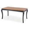 Stół drewniany na czarnych nogach rozkładany 160x90cm WINDSOR ciemny dąb + czarny Halmar
