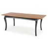 Stół drewniany na czarnych nogach rozkładany 160x90cm WINDSOR ciemny dąb + czarny