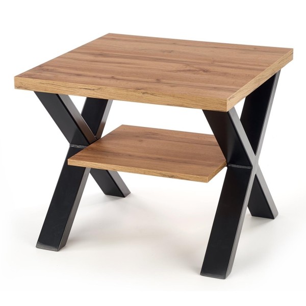 Kwadratowy stolik kawowy w stylu loft VENOM KW Halmar