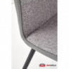 Krzesło tapicerowane z czarnymi nogami K383 szare