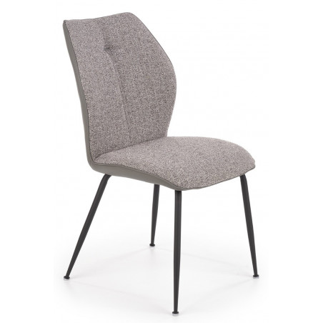 Krzesło tapicerowane z czarnymi nogami - K383 popiel Halmar