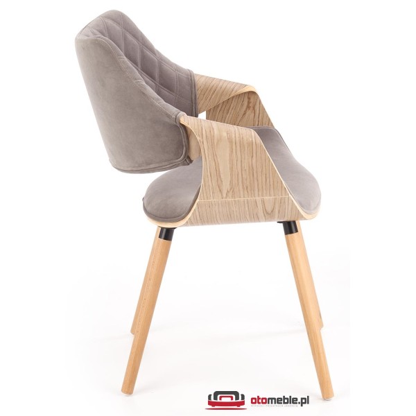 Designerskie krzesło do jadalni K396 jasny dąb + popiel Halmar