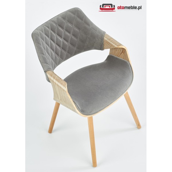 Designerskie krzesło do jadalni K396 jasny dąb + popiel Halmar