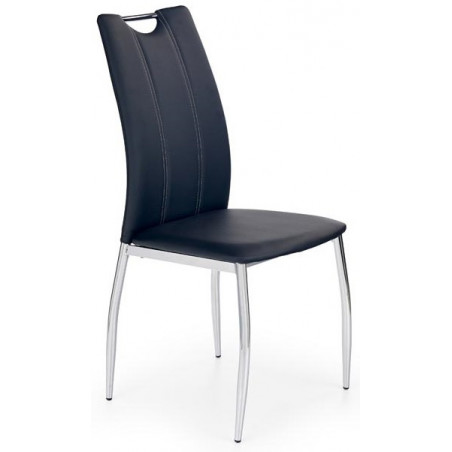 Krzesła kuchenne chromowane K187 czarny Halmar