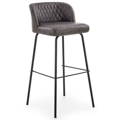 Stołki barowe H92 czarny + ciemny popiel Halmar