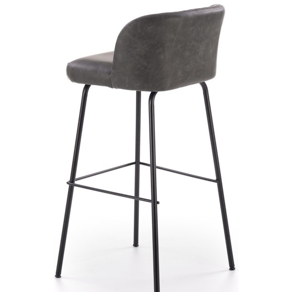 Stołki barowe H92 czarny + ciemny popiel Halmar