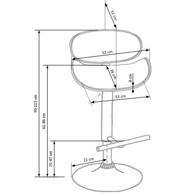 Hoker design H44 jasny dąb + czarny Halmar