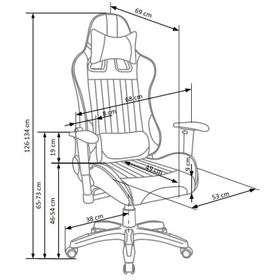Ergonomiczny fotel gabinetowy DEFFENDER czerwony Halmar