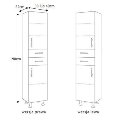 Szafka słupek łazienkowy lakierowany 30cm BLANKA 17