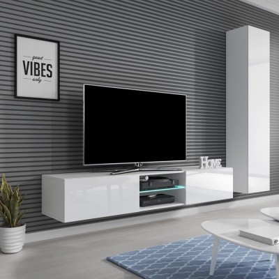 Szafka rtv biała połysk LIVO RTV 180W Halmar