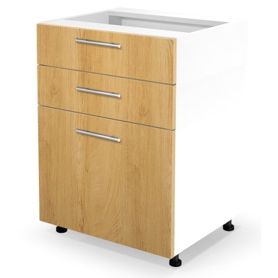 Szafka kuchenna z szufladami 60cm VENTO D3S-60/82 dąb miodowy Halmar