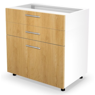Szafka kuchenna z szufladami 80cm VENTO D3S-80/82 dąb miodowy Halmar