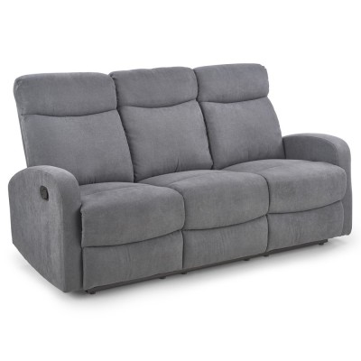 Sofa 3 osobowa z rozkładanymi podnóżkami OSLO 3S ciemny popiel Halmar