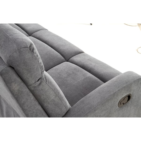 Sofa 3 osobowa z rozkładanymi podnóżkami OSLO 3S ciemny popiel Halmar