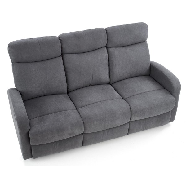Sofa 3 osobowa z rozkładanymi podnóżkami OSLO 3S ciemny popiel Halmar