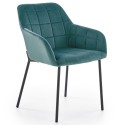 Krzesło kubełkowe tapicerowane K305 ciemny zielony Halmar