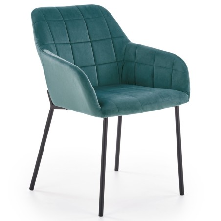 Krzesło kubełkowe tapicerowane K305 ciemny zielony Halmar