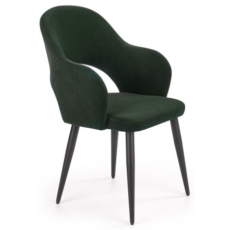 Krzesła kubełkowe welurowe K364 ciemny zielony Halmar