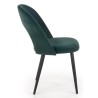 Krzesło welurowe ciemno zielone K384
