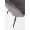 Krzesło welurowe szare K384 popielaty + czarny