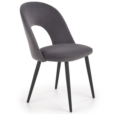 Krzesło welurowe szare K384 popielaty + czarny Halmar