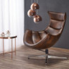 Nowoczesny fotel obrotowy do salonu LUXOR ciemny brązowy