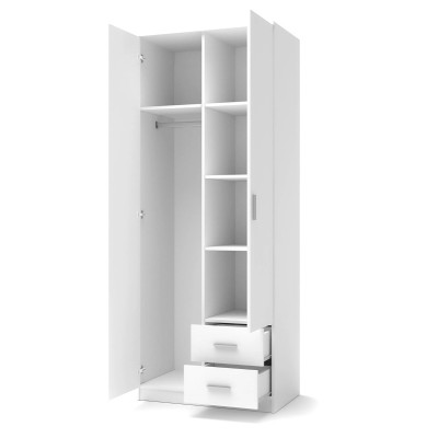 Szafa dwudrzwiowa 80cm LIMA S-2 biały połysk Halmar