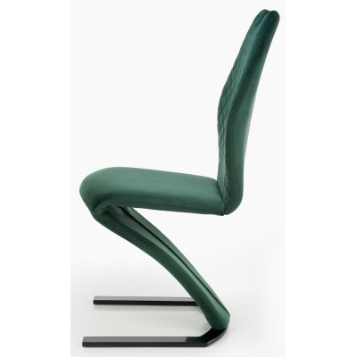 Krzesło na płozach zielone velvet K442 Halmar