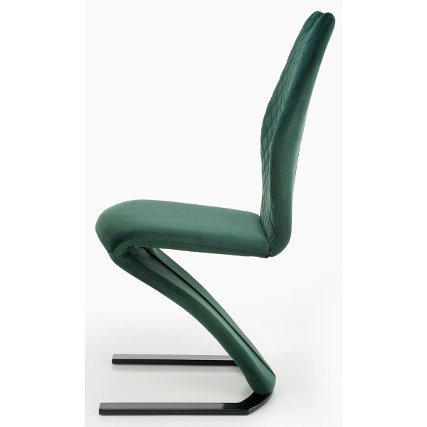 Krzesło na płozach zielone velvet K442 Halmar